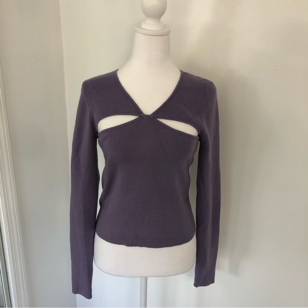 NEW! KENDALL & KYLIE Women’s Purple V-Neck Long Sleeve Knit Sweater Sz M